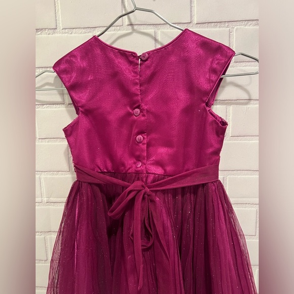 JONA MICHELLE girls beautiful fuchsia sequin dress/size 5 - Picture 7 of 7